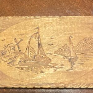 Wooden Nautical match box- antique